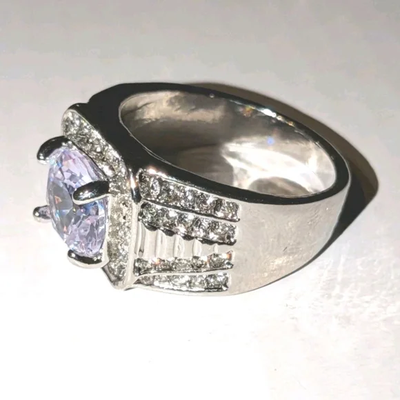Classic Men's Dazzling 3CT Round Cut Lab Created DiamondEngagement Ring